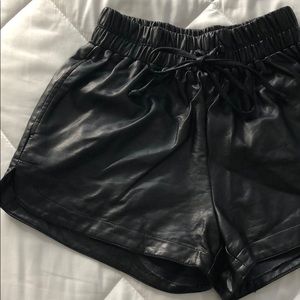 Faux leather shorts